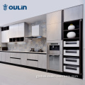 Melamine Board Cabinet wooden apartment economical invisible handle kitchen cabinet Factory